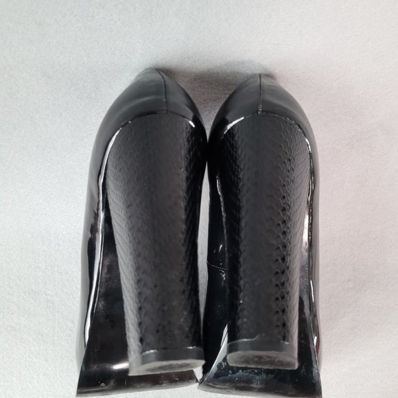 ShoeDazzle Womens Size 10 Black Block Heel Animal Print Patent Leather Pumps - Picture 5 of 7